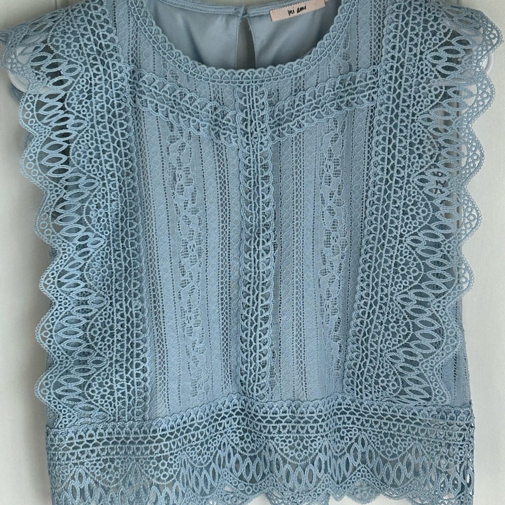 Miami Lace Soft Blue Top
